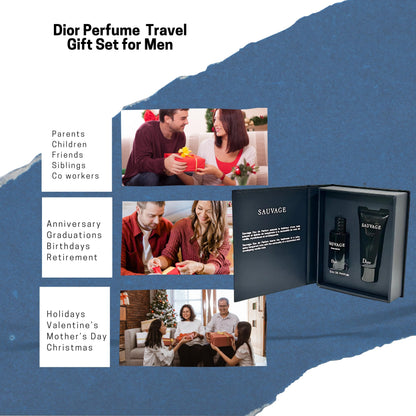 Dior Sauvage Perfume for Men – Mini Fragrance Gift Set EDP & Shower Gel Duo Travel Set