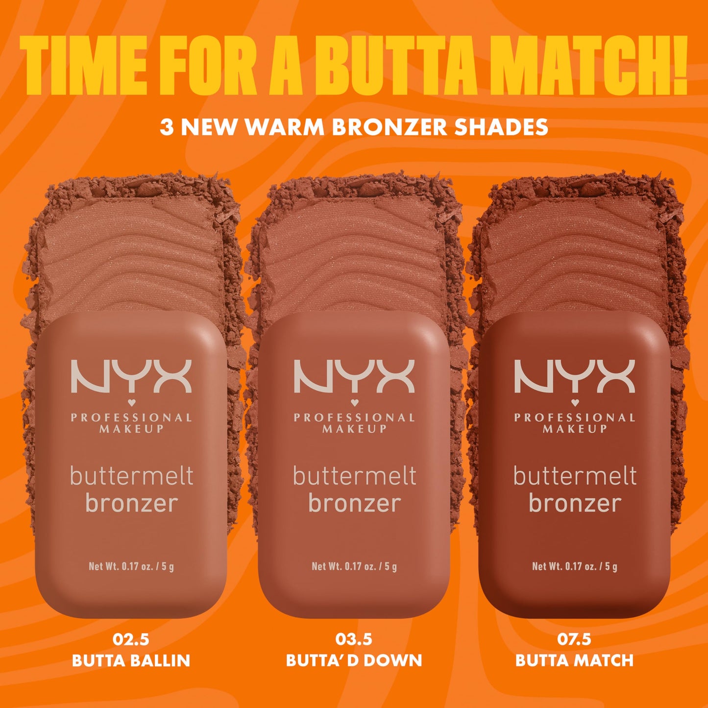 NYX PROFESSIONAL MAKEUP Matte Buttermelt Bronzer, Longwear Face Makeup with Up to 12 Hours of Wear, Vegan Formula - Butta Ballin (Medium Warm)