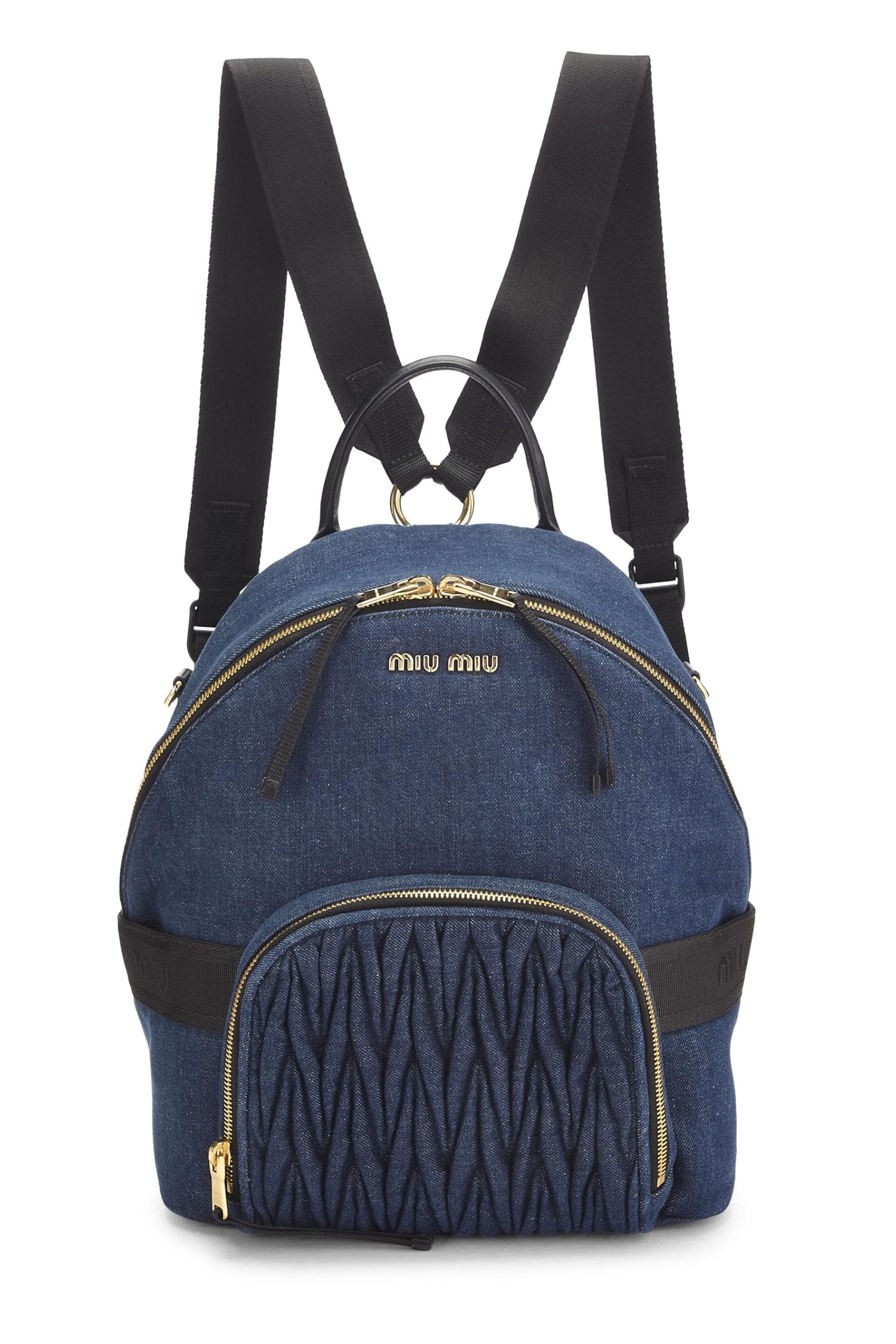 Miu Miu, Pre-Loved Blue Denim Backpack, Blue