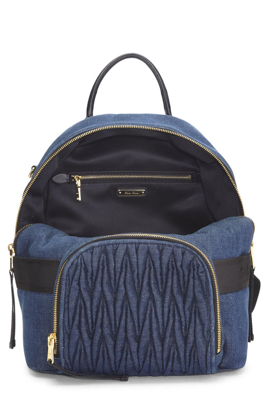 Miu Miu, Pre-Loved Blue Denim Backpack, Blue
