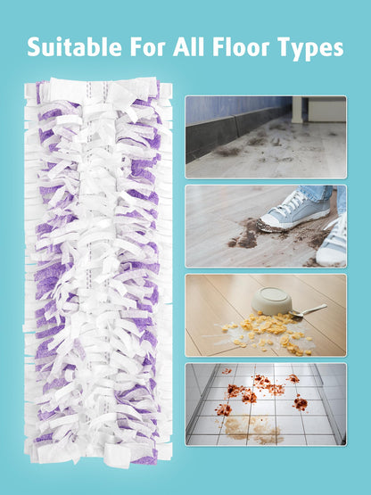 AIR U+ 24 Pack Disposable Power Mop Pads Refills for Swiffer Power Mop, Unscented 14-Layer Thickened Multi-Surface Replacement Mopping Refills Pads for Floor Surface Cleaning