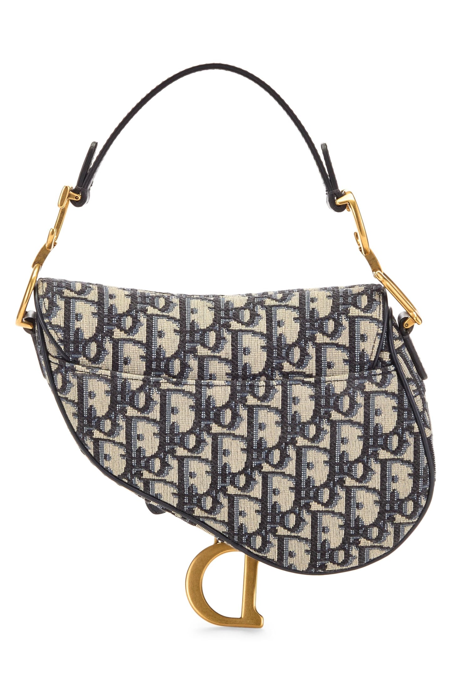 Dior, Pre-Loved Navy Oblique Saddle Bag Mini NM, Navy