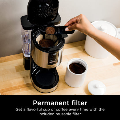 Ninja DCM200C Programmable XL 14-Cup Coffee Maker, 14-Cup Glass Carafe, With Permanent Filter, Stainless Steel, Silver