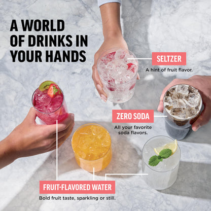 Ninja Thirsti Drink System, Soda Maker, Create Unique Sparkling & Still Drinks, Personalize Size & Flavor, Carbonated Water Machine, 60L CO2 Cylinder & Variety of Flavored Water Drops, Gray WC999AMZ