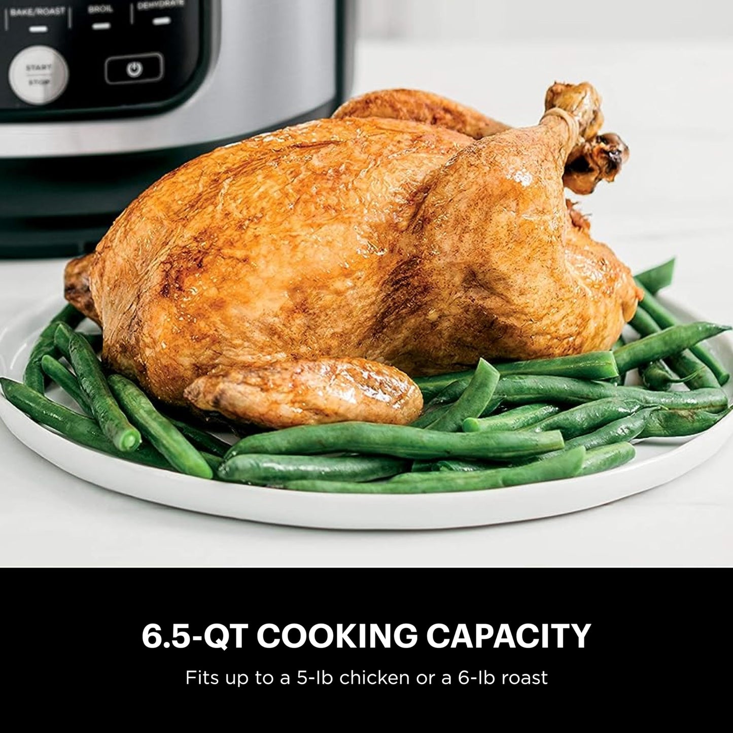 Ninja Foodi Air Fryer Pressure Cooker Combo 11-in-1 Pro 6.5 qt. Pressure Cooker & Air Fryer that Steams, Slow Cooks and More with 4.6 qt Crisper Plate, Broil Rack & Recipe Book, FD302, Silver/Black