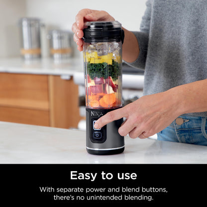 Ninja Blast Portable Blender, Cordless, 18oz. Vessel, Personal Blender for Shakes & Smoothies, BPA Free, Leakproof Lid, USB-C Rechargeable, Black, BC151BKC (Canadian Version)