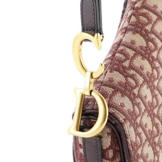 Christian Dior, Pre-Loved Saddle Handbag Oblique Canvas Mini, Red
