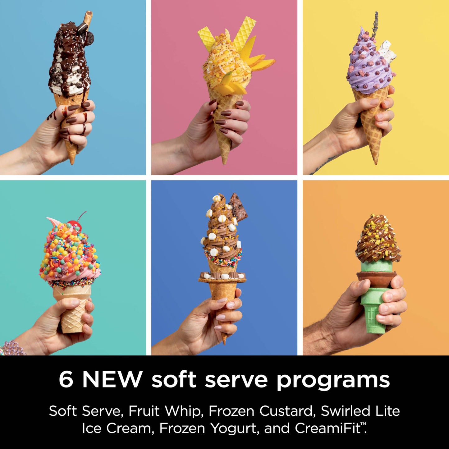 Ninja CREAMi Swirl Ice Cream and Soft Serve Maker, Sorbet, Milkshake, Frozen Yogurt, Low Calories Program & More, 13-in-1, Soft Serve Handle & (2) CREAMi Swirl 16oz Pints, For Kids & ALL ages, NC701C