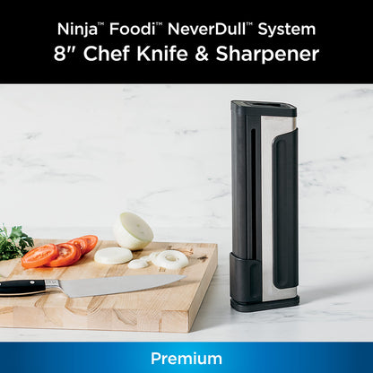Ninja K32502 Foodi NeverDull System Chef Knife & Knife Sharpener Set, Premium, German Stainless Steel, Black