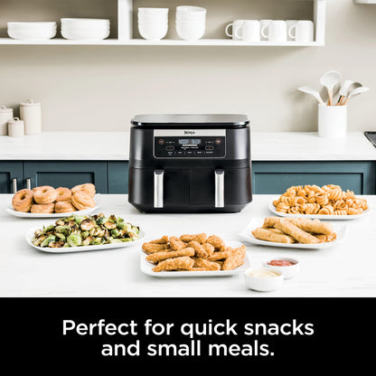 Ninja Foodi DZ090C 5-in-1, 6-qt. 2-Basket Air Fryer with DualZone Technology, Black