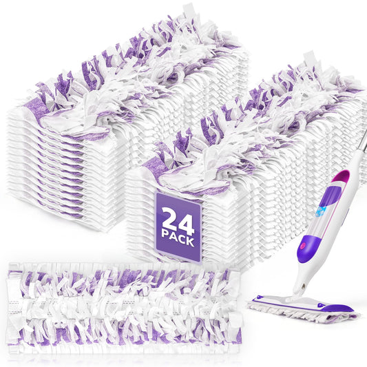 AIR U+ 24 Pack Disposable Power Mop Pads Refills for Swiffer Power Mop, Unscented 14-Layer Thickened Multi-Surface Replacement Mopping Refills Pads for Floor Surface Cleaning