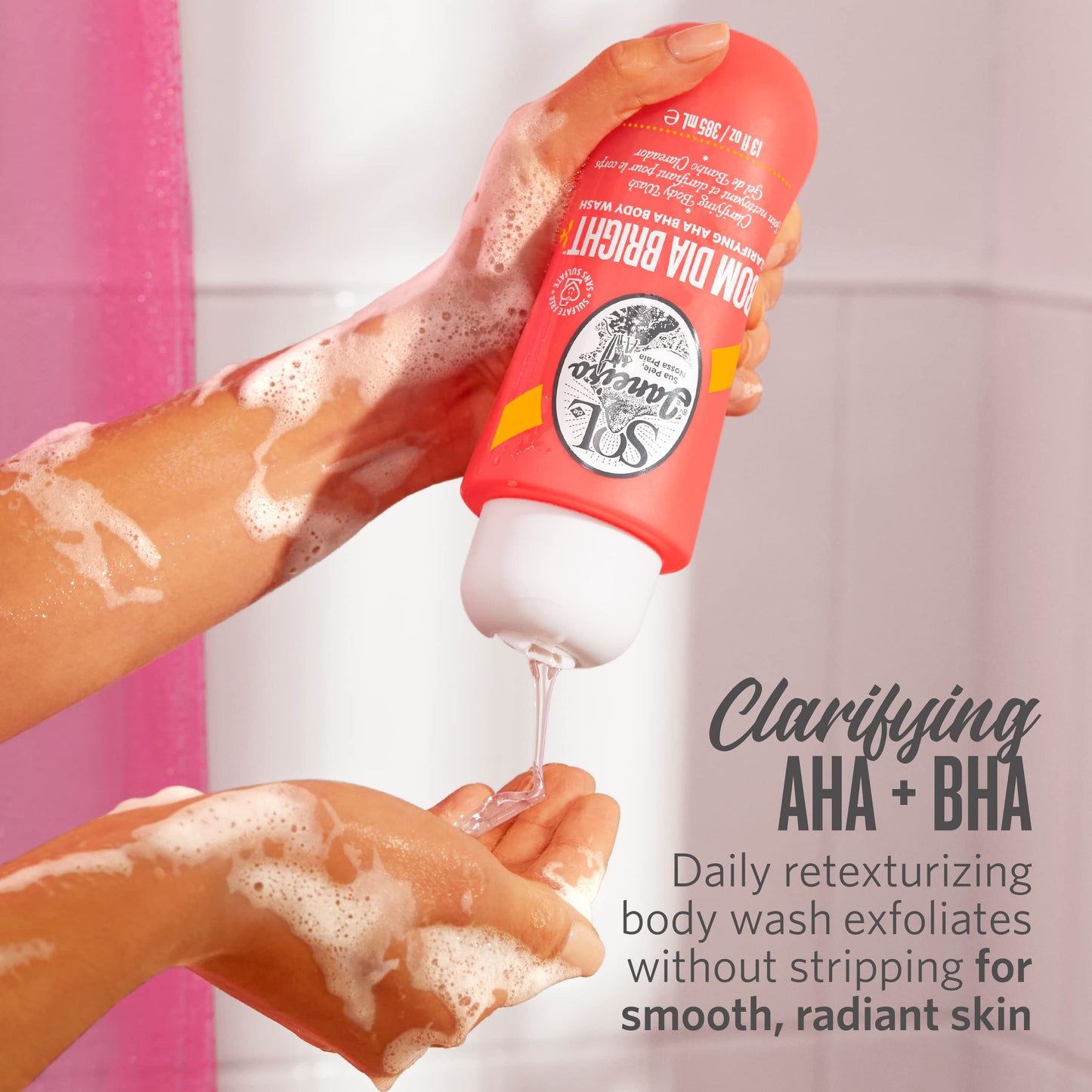 SOL DE JANEIRO Visibly Brightening and Smoothing Bom Dia AHA Body Scrub and Body Wash Duo, Amazon Exclusive