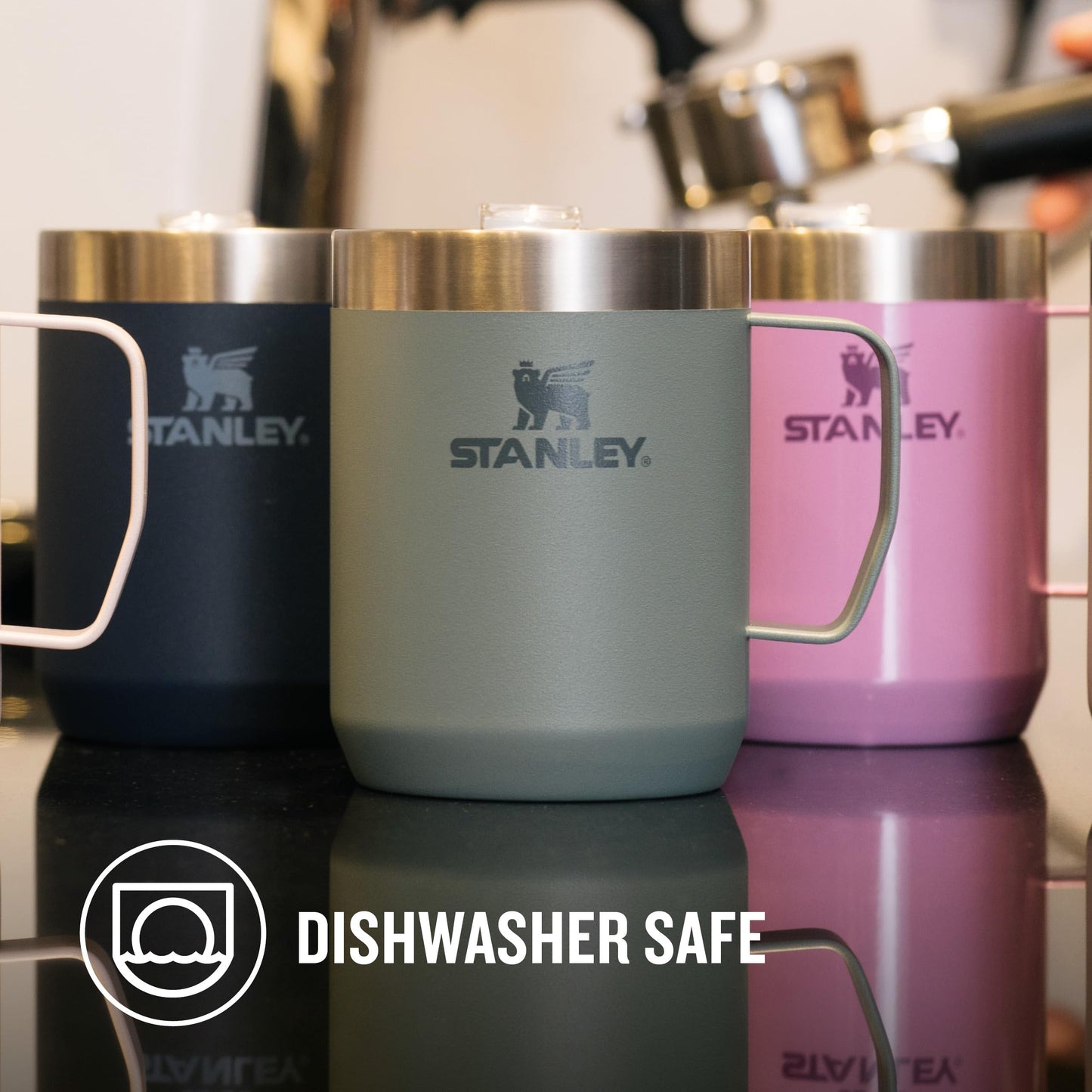 Stanley Classic Legendary Camp Travel Mug 0.23L - Keeps 1 Hour Hot - 2 Hours Cold - Dishwasher Safe - Stainless Steel Camping Mug - BPA-Free Coffee Cup - Shale