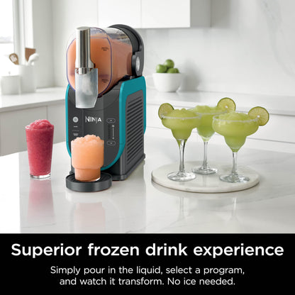 Ninja SLUSHi Professional Frozen Drink Maker with RapidChill Technology, 88 oz. Frozen Drink & Slushie Machine, 2 Preset Programs, Frozen Margaritas, and More, Premium Accents, Teal, FS299