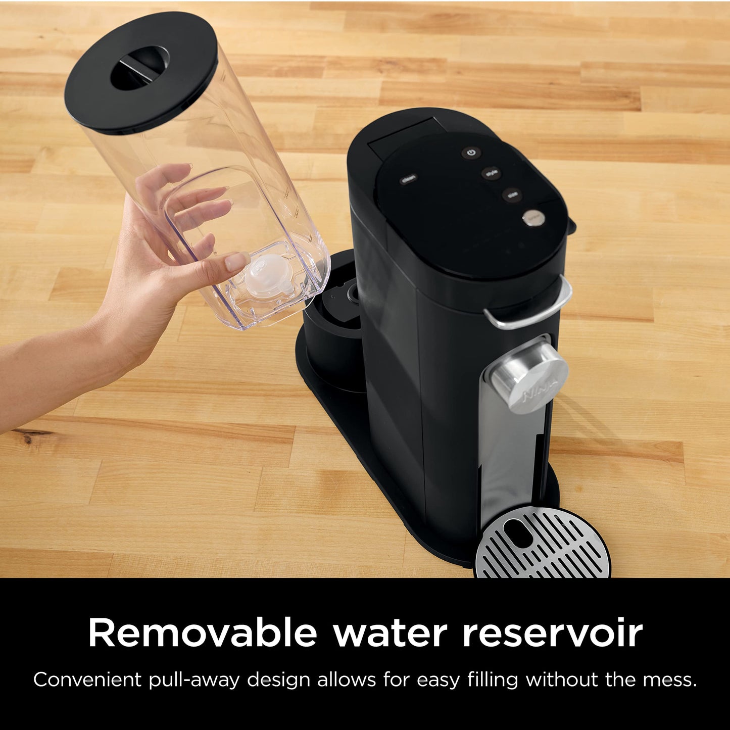 Ninja PB040C Single Server Coffee Maker, Compatible with 62oz K-Cup Pods, Iced Coffee Reservoir, Black