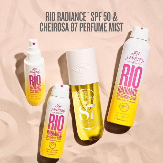 Sol de Janeiro Rio Radiance SPF 50 Body Spray Duo | Spray Sunscreen for Body | Sheer Coverage | UV Protection | 6.7 & 3 Fl Oz - Full & Travel Size Sunscreen | Amazon Exclusive