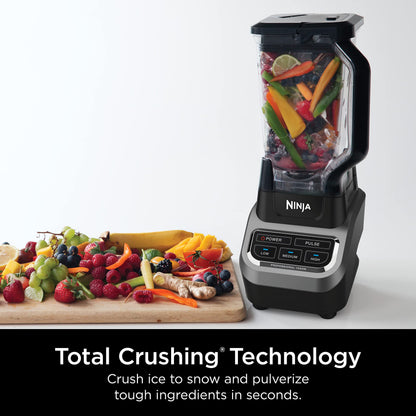 Ninja Professional Blender 1000W, Total Crushing Technology for Smoothies, Ice Crushing & Frozen Fruit, Full-Size Countertop Blender, 72-oz. Pitcher, Black & Grey, BL610