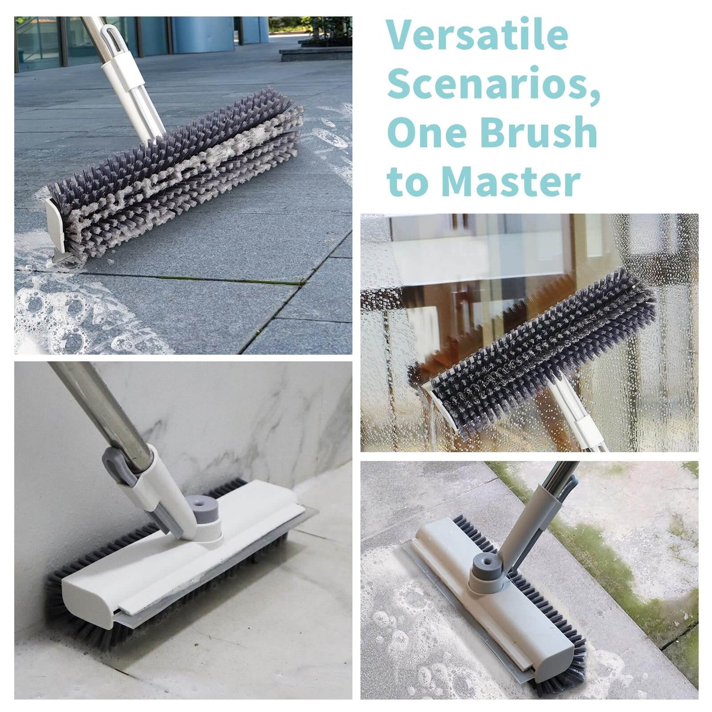 AIR U+ Floor Scrub Brush and Grout Brush with Long Handle