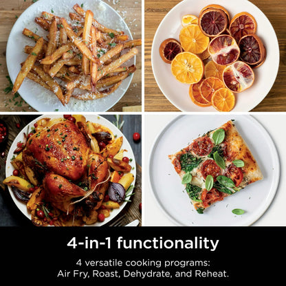 Ninja SL400 DoubleStack XL 2-Basket Air Fryer, Cooks 4 Foods at Once, Compact Design, 10 QT, 4-in-1, Smart Finish & Match Cook, Air Fry, Broil, Bake, Easy Meals, Easy Clean, Grey (Renewed)