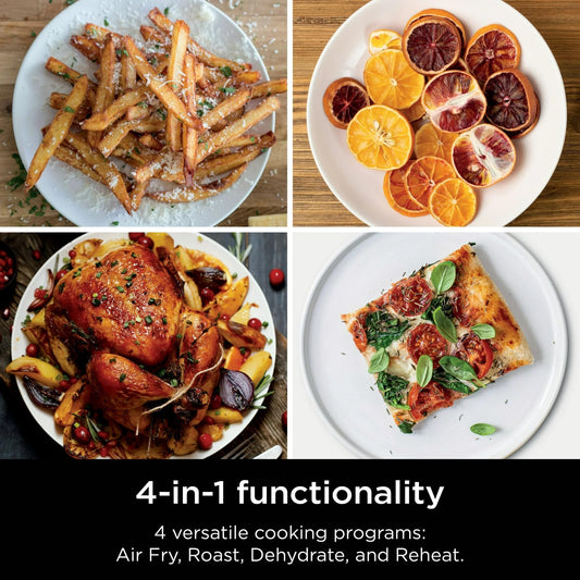 Ninja SL400 DoubleStack XL 2-Basket Air Fryer, Cooks 4 Foods at Once, Compact Design, 10 QT, 4-in-1, Smart Finish & Match Cook, Air Fry, Broil, Bake, Easy Meals, Easy Clean, Grey (Renewed)