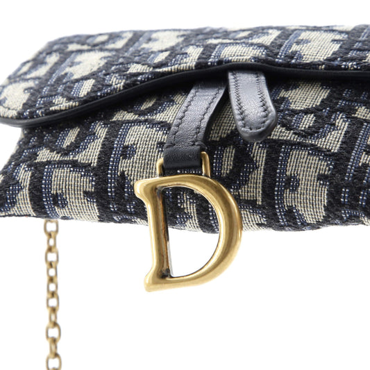Christian Dior, Pre-Loved Saddle Nano Pouch Oblique Canvas, Blue