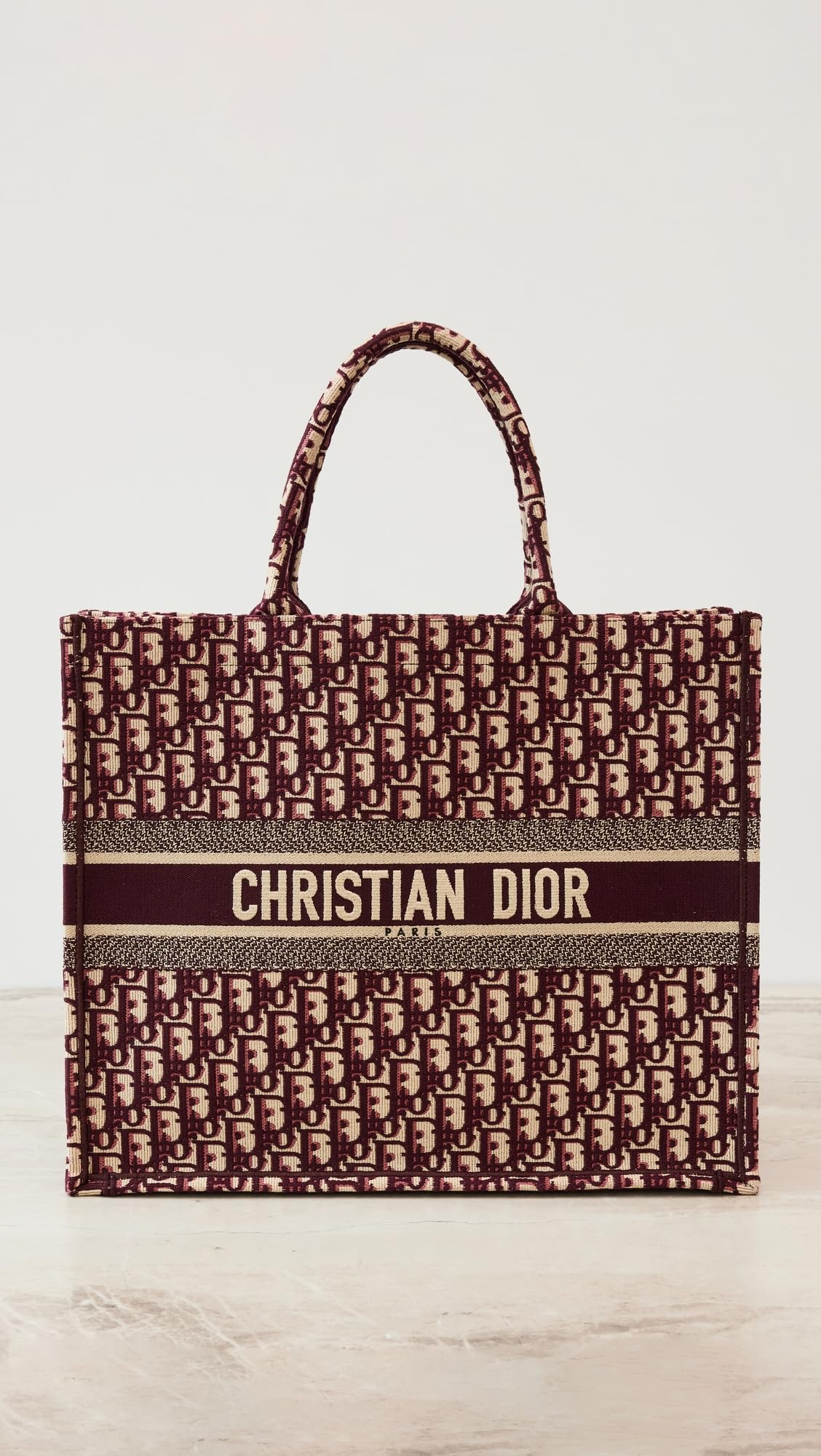 Dior Women's Pre-Loved Large Book Tote, Oblique, Red, One Size