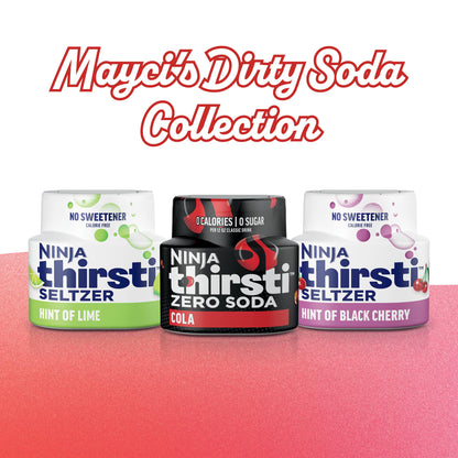 Ninja Thirsti™ Dirty Soda x Mayci Neeley Flavor Variety Pack, ZERO SODA, Classic Soda Flavors, Sparkling or Still, Zero Calories, Zero Sugar, Makes 17, 12oz drinks, 3 Pack, WCFMAYCI