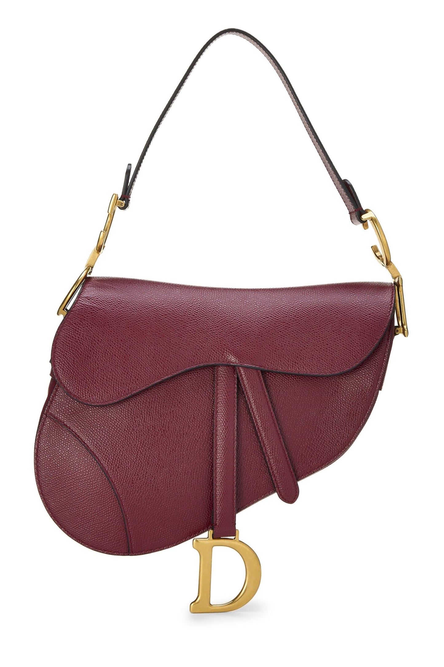 Dior, Pre-Loved Burgundy Leather Calfskin Saddle Bag NM, Burgundy
