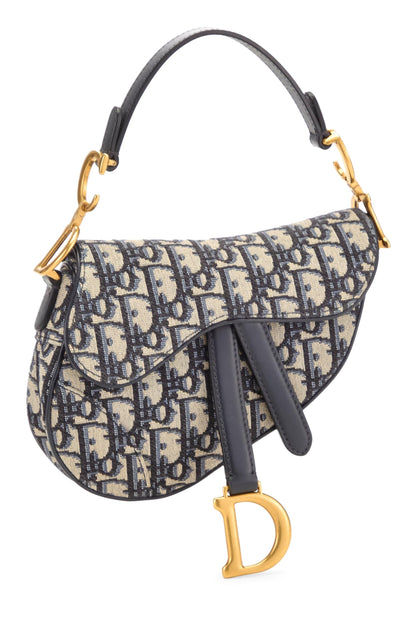 Dior, Pre-Loved Navy Oblique Saddle Bag Mini NM, Navy