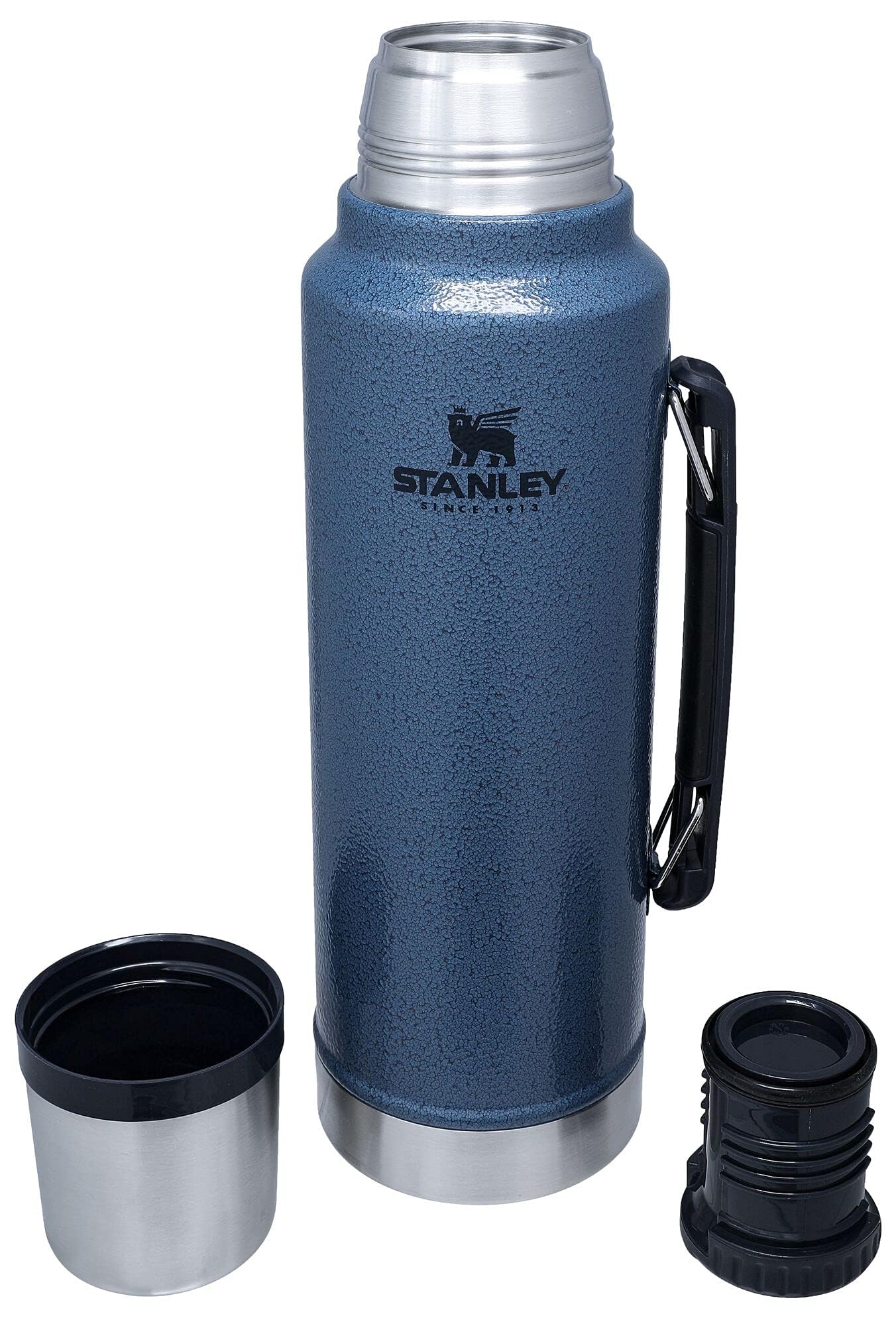Stanley Classic Legendary Vacuum Bottle 1.5 qt | Wide Mouth with Leakproof Cup Lid | Keep Drinks Hot or Cold | Packable for Travel | Insulated Stainless Steel Thermos | BPA-Free | Hammertone Lake