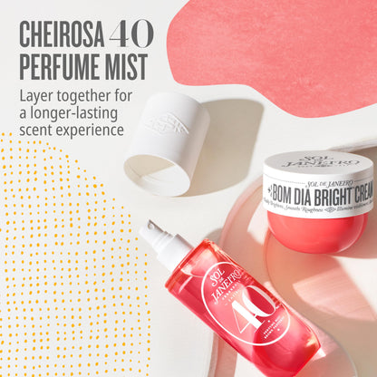 SOL DE JANEIRO Bom Dia Bright Body Cream with Vitamin C, 240ml with Cheirosa '40 Hair & Body Fragrance Mist 240ml Gift Bundle, Amazon Exclusive