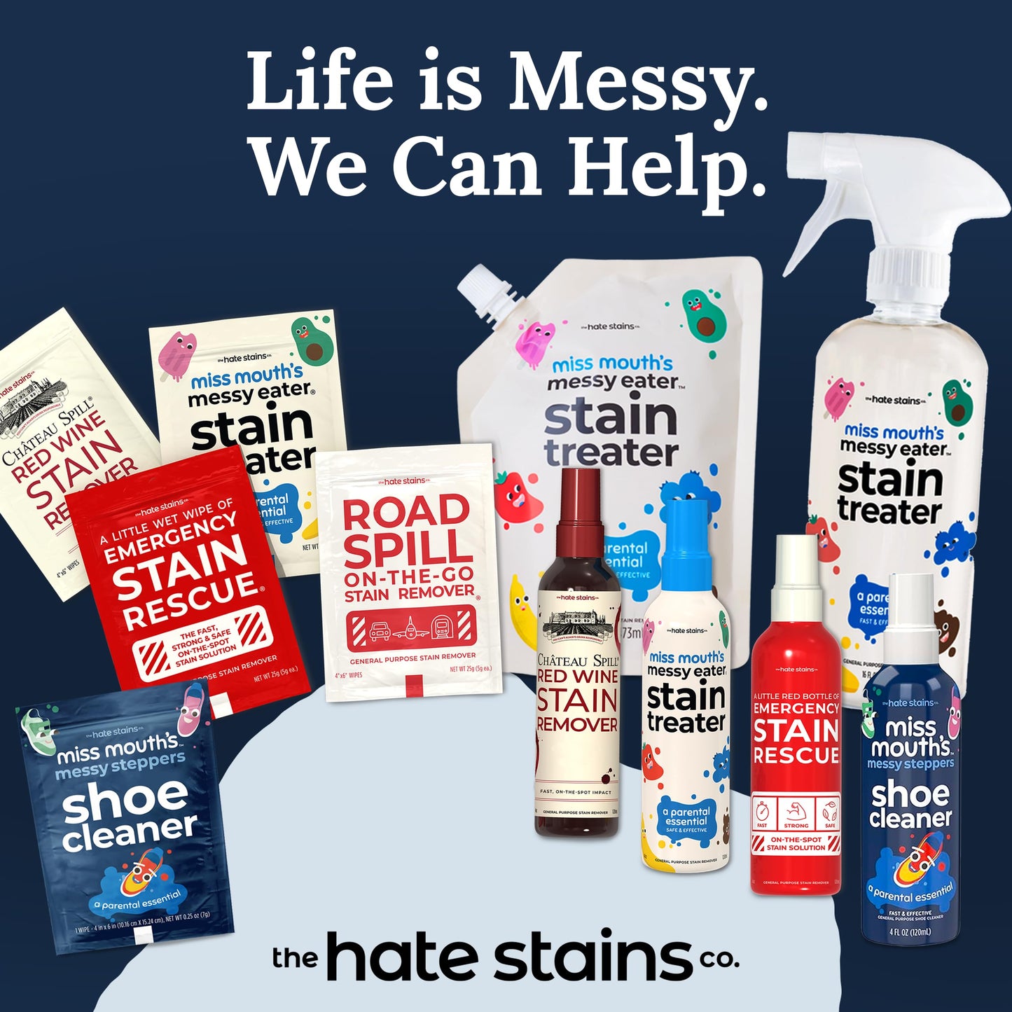 Miss Mouth's Messy Eater Stain Treater 4oz 2pack Stain Remover Spray and 25 pack Wipes