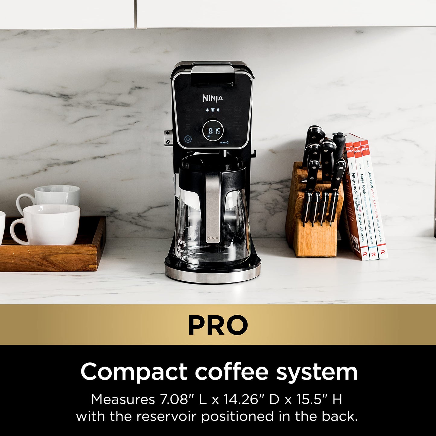 Ninja CFP301 DualBrew Pro Specialty 12-Cup Drip Maker with Glass Carafe, Single-Serve for Coffee Pods or Grounds, with 4 Brew Styles, Frother & Separate Hot Water System, Black (Renewed)