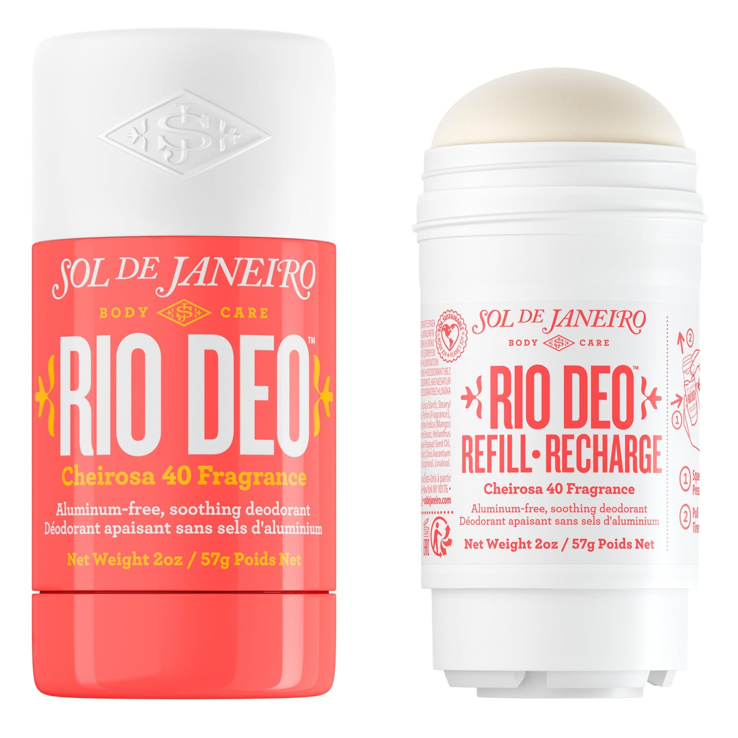 SOL DE JANEIRO Cheirosa 40 Rio Deo Aluminum-Free Deodorant with Refill Cartridge, Amazon Exclusive