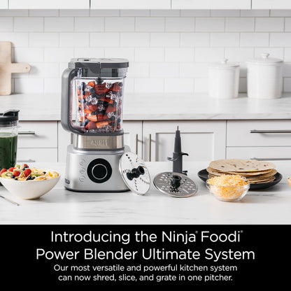 Ninja Blender & Food Processor Combo, Foodi Power Blender System for Smoothies, Bowls, Spreads & Shakes, 6 Functions, 72-oz Pitcher, To-Go Cups, Silver, SS401