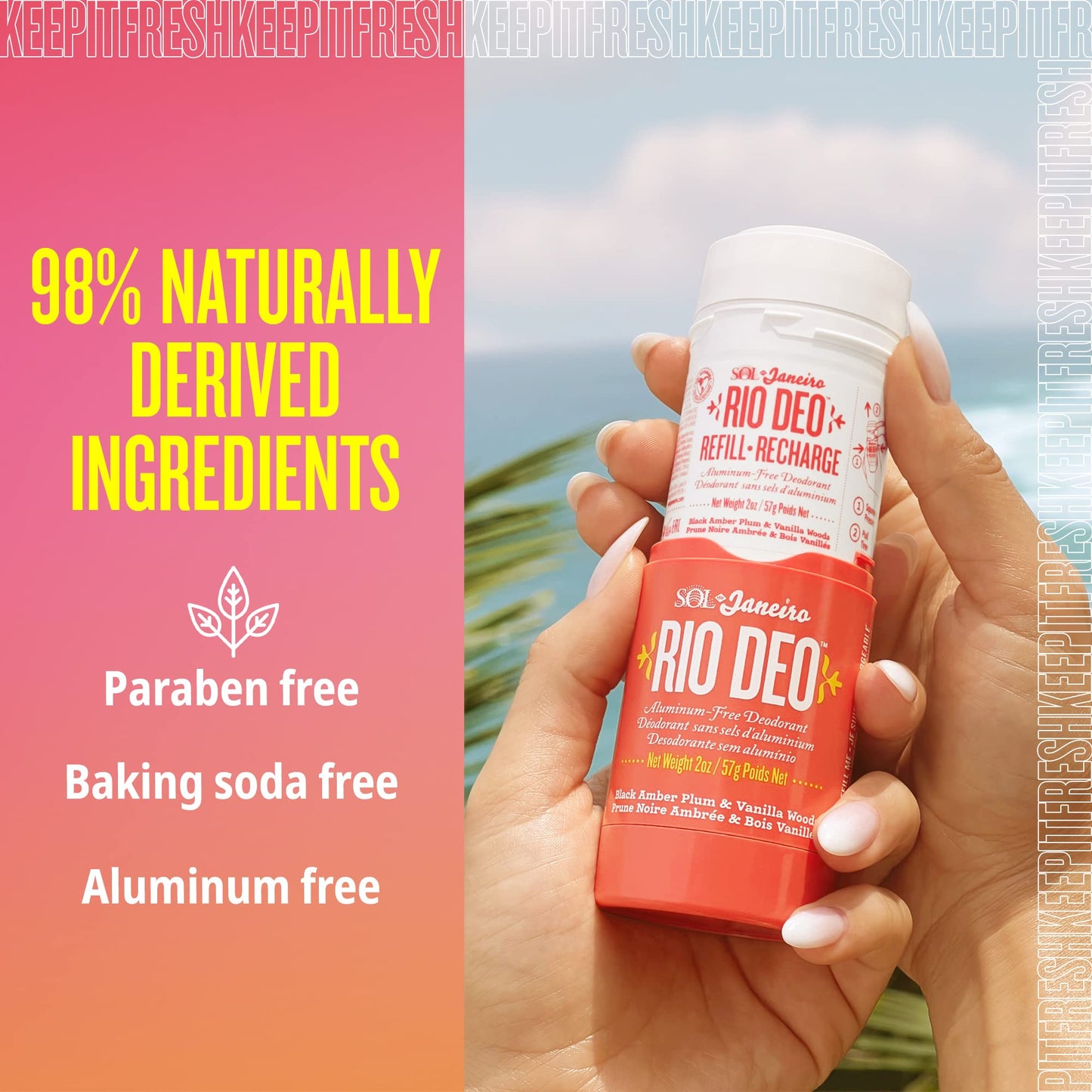 SOL DE JANEIRO Cheirosa 40 Rio Deo Aluminum-Free Deodorant with Refill Cartridge, Amazon Exclusive