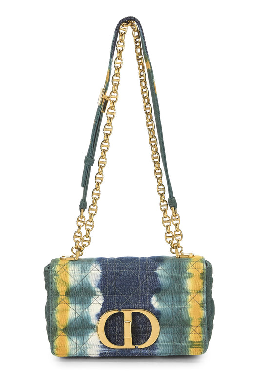 Dior, Pre-Loved Multicolor Cannage Denim Caro Bag Small, Multi