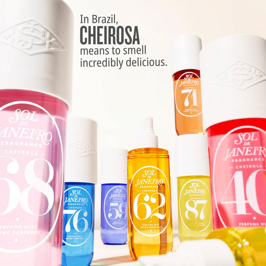 SOL DE JANEIRO Cheirosa Hair & Body Fragrance Mist Full Size and Travel Size Set - Home and Away Bundle - 8.1 & 3 fl oz Duo (Cheirosa 40)
