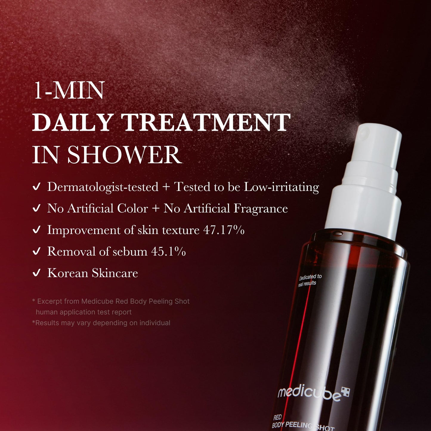 medicube red glow body essentials- Red Body Peeling Shot Body Spray Cleanser + Red Body Wash