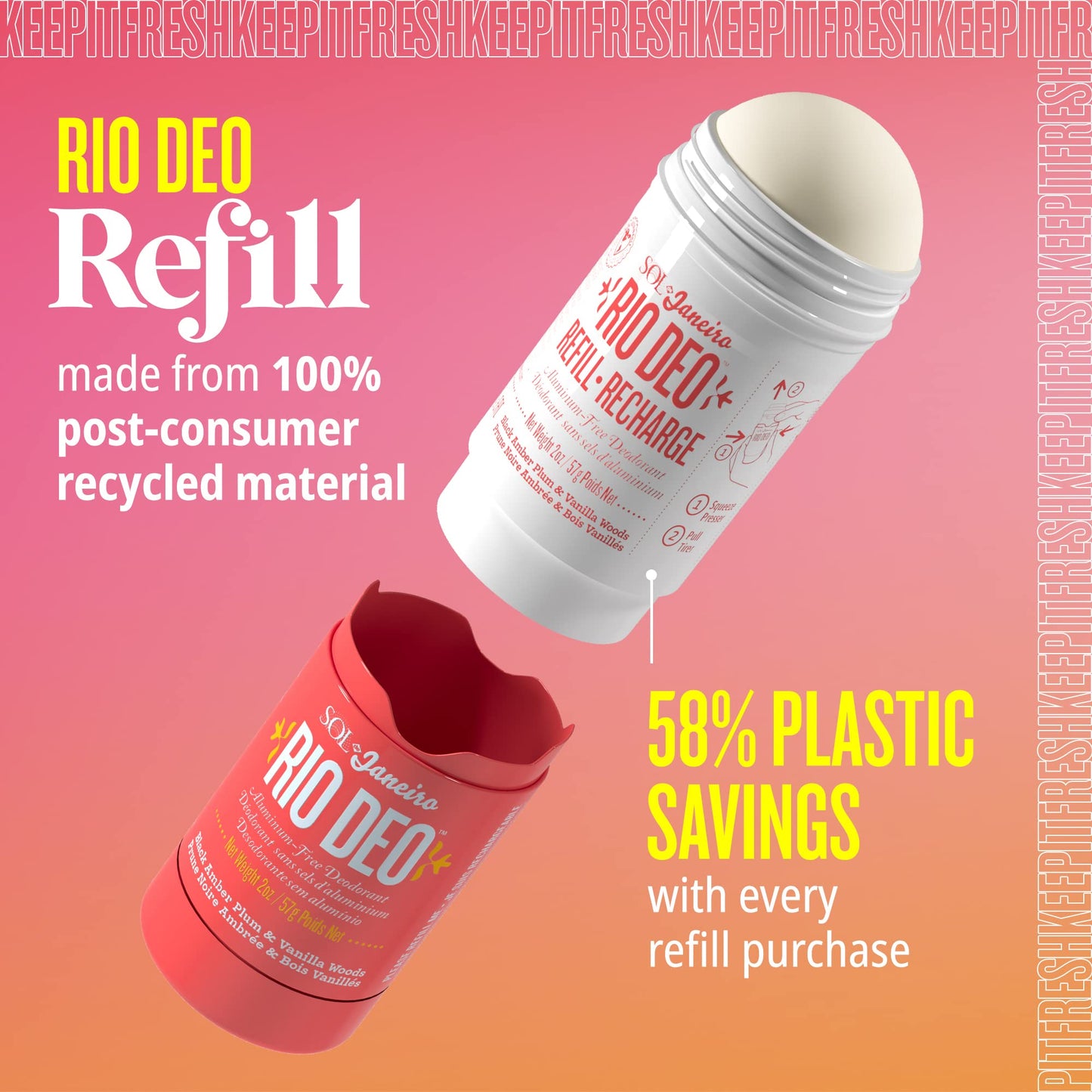 SOL DE JANEIRO Cheirosa 40 Rio Deo Aluminum-Free Deodorant with Refill Cartridge, Amazon Exclusive