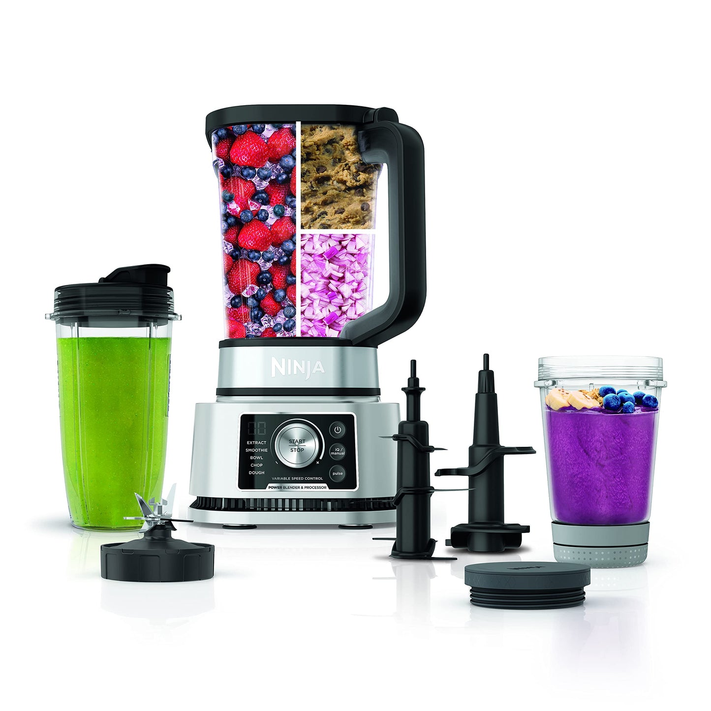 Ninja Foodi Power Blender & Processor System with Smoothie Bowl Maker and Nutrient Extractor, Black/Silver (SS351C) - Canadian Edition 72oz