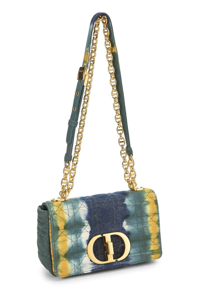 Dior, Pre-Loved Multicolor Cannage Denim Caro Bag Small, Multi