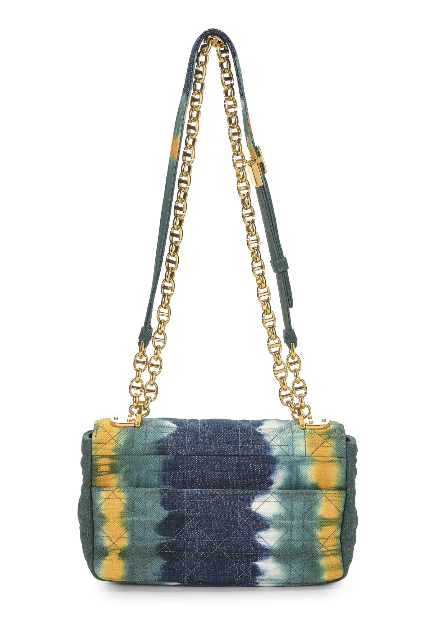 Dior, Pre-Loved Multicolor Cannage Denim Caro Bag Small, Multi