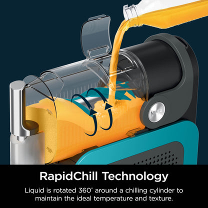 Ninja SLUSHi Professional Frozen Drink Maker with RapidChill Technology, 88 oz. Frozen Drink & Slushie Machine, 2 Preset Programs, Frozen Margaritas, and More, Premium Accents, Teal, FS299