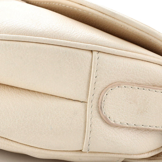 Christian Dior, Pre-Loved Saddle Handbag Leather Medium, Neutral