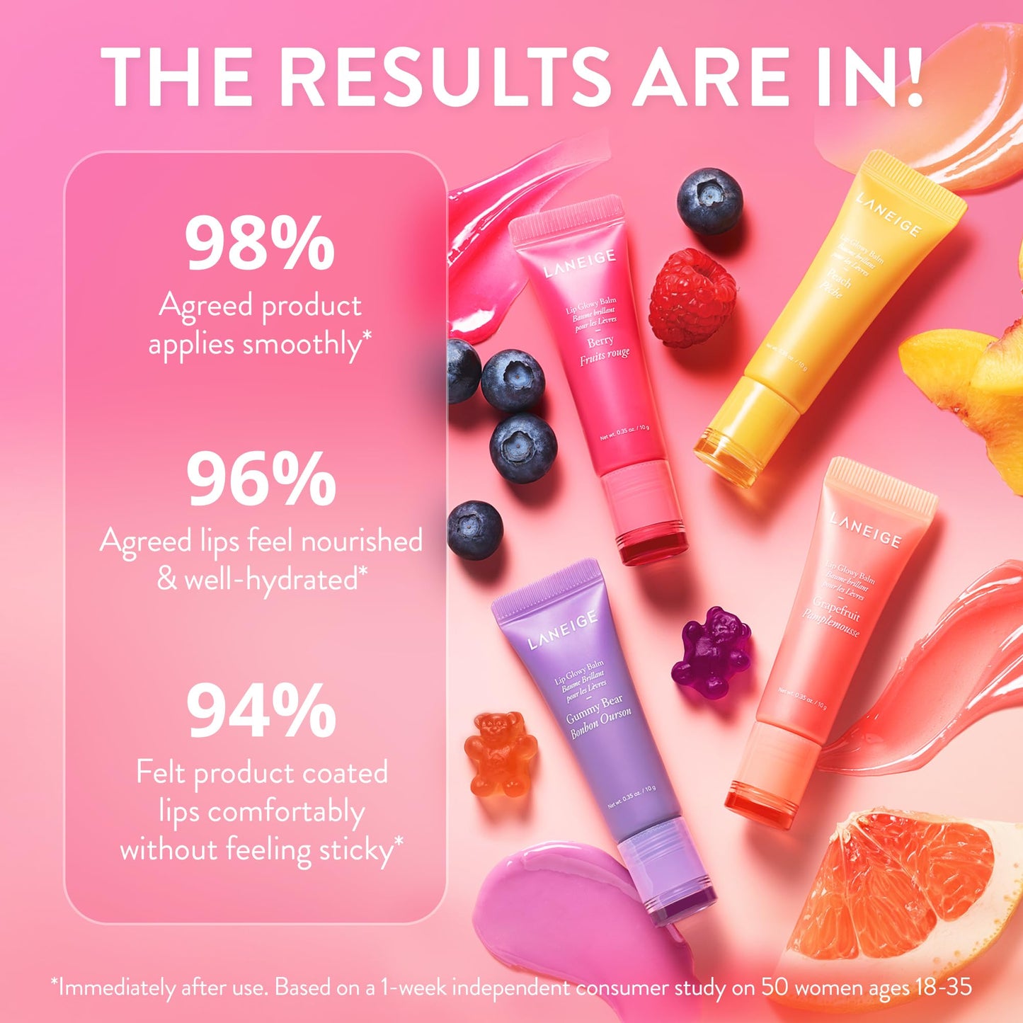 LANEIGE Lip Glowy Balm, Peach: Sheer Tinted Lip Moisturizer with Shea Butter, for Hydrating Shine & Soft Lips