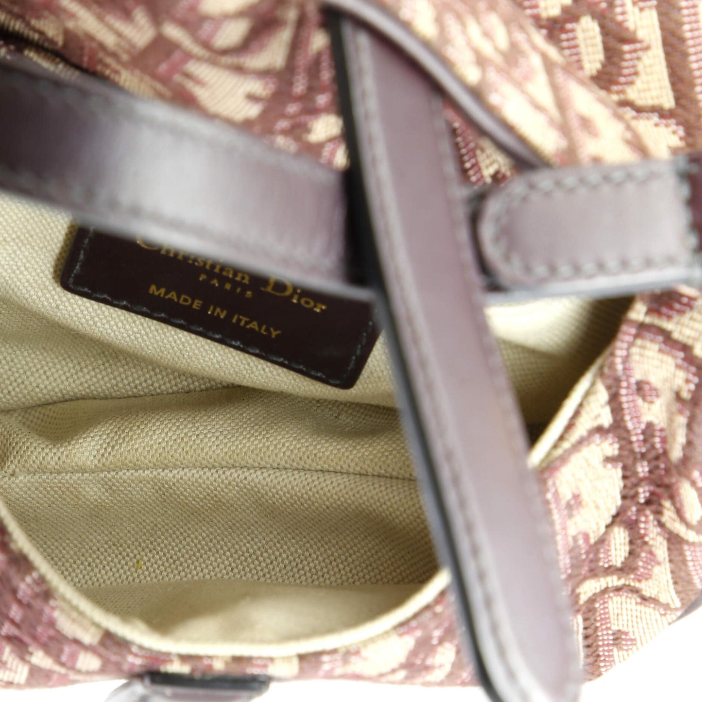 Christian Dior, Pre-Loved Saddle Handbag Oblique Canvas Mini, Red
