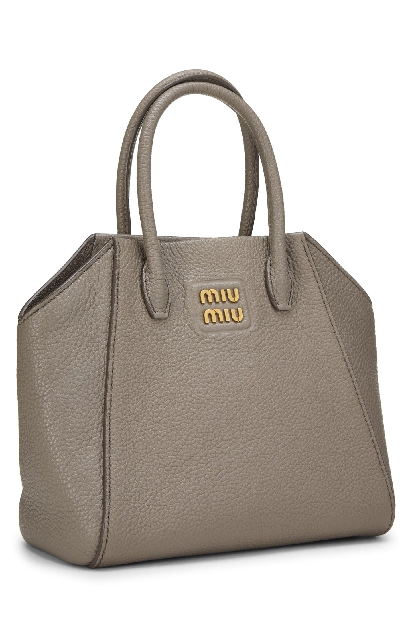 Miu Miu, Pre-Loved Grey Calfskin Convertible Handbag Small, Grey