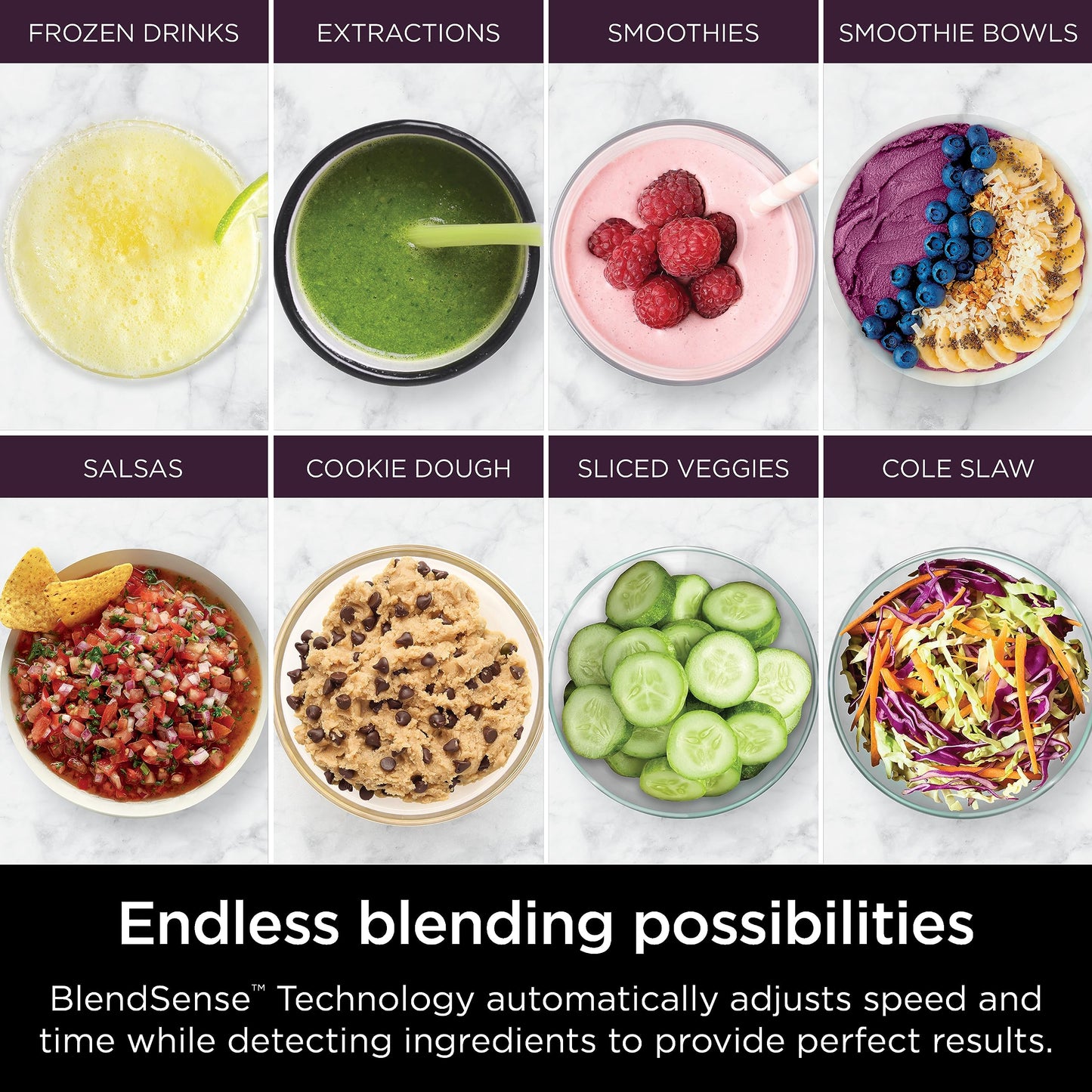 Ninja | All-in-One Blender & Food Processor | Best for Smoothies, Cookie Dough, Salsas, Cole Slaw & More | BlendSense Intelligence for Perfectly Smooth Results | 1800 Watt | Black | TB401