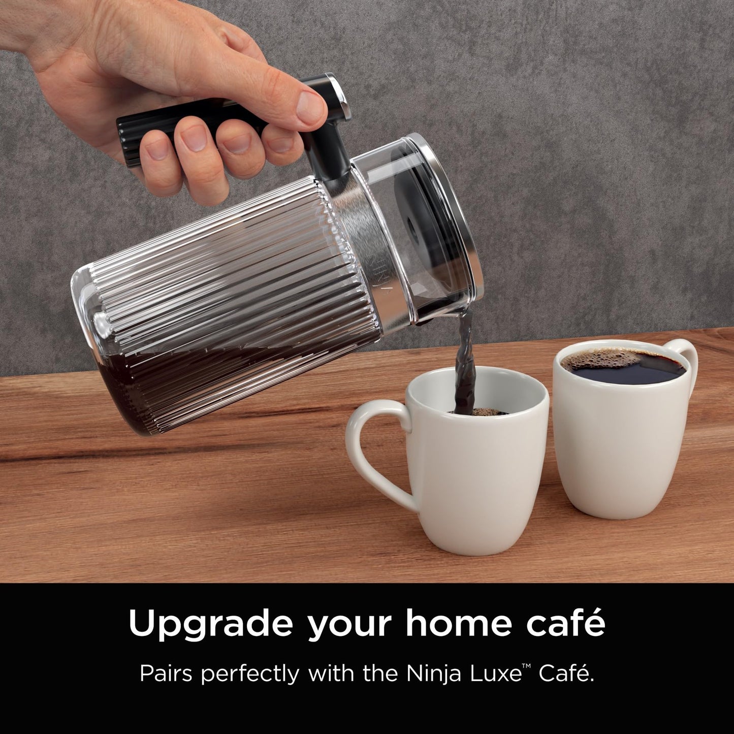 Ninja Luxe Café 28 oz. Shareable Pitcher, for Espresso and Coffee, Glass Carafe, Hot or Iced, Espresso Machine Accessories, XSKSHRBLEPTCHR